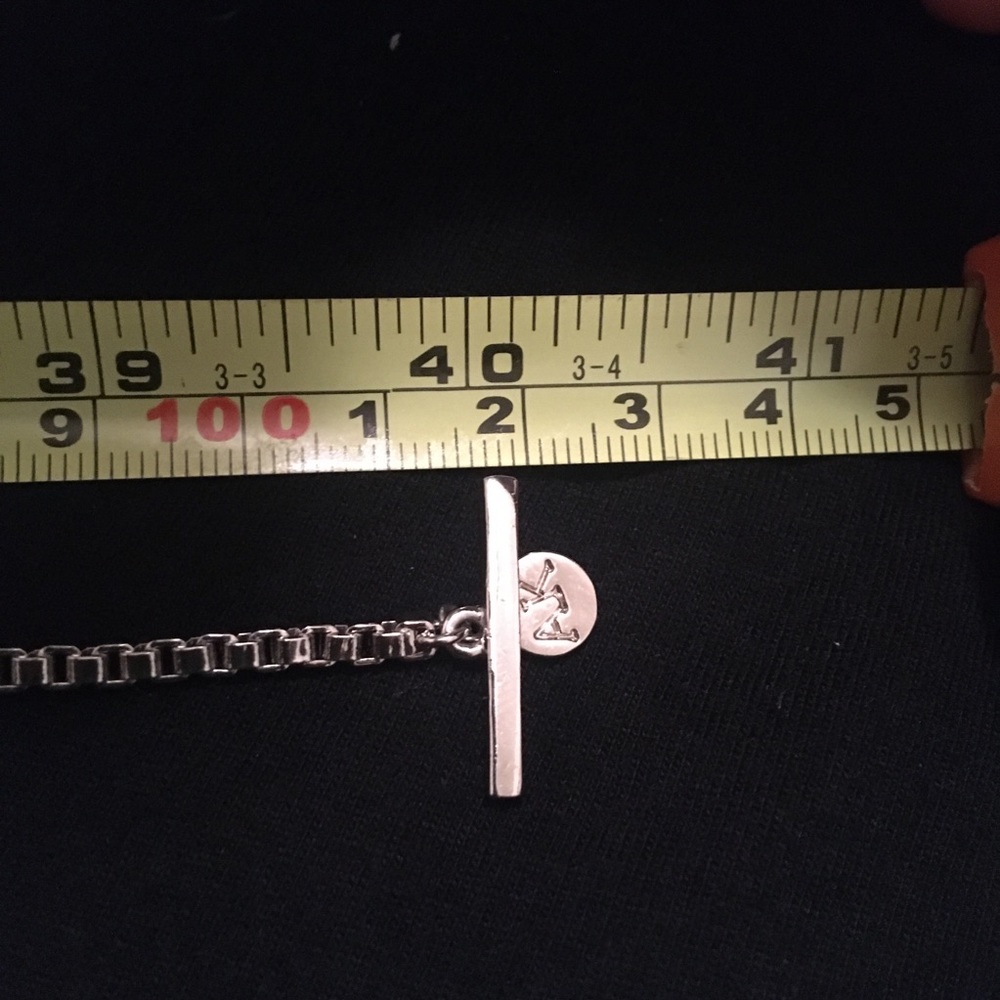 Vintage Rhinestone Silver Tone Long Chain Toggle Sweater Necklace - Picture 8 of 8